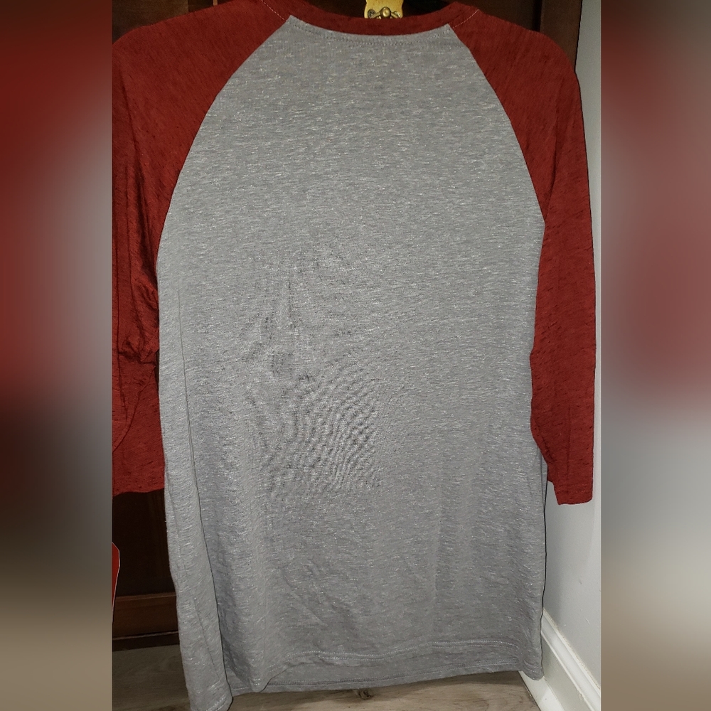 Star Wars Unisex Red/Grey Spacedyed 3/4 Sleeve Baseball Tee Size L NWT - Picture 3 of 7